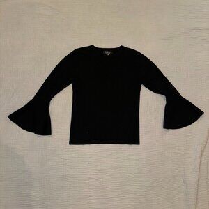 Peplum Sleeve black top size medium